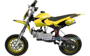 mini dirt bike yellow